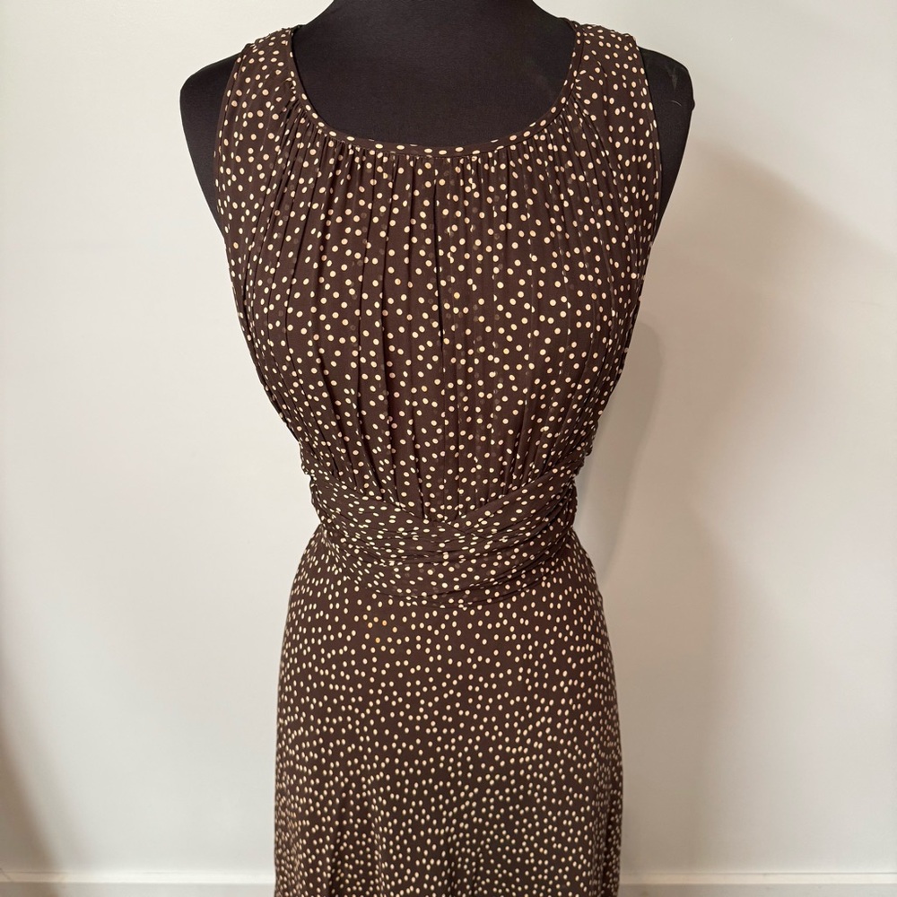 Adrianna Papell Brown and White Midi Dress - Picture 3 of 12